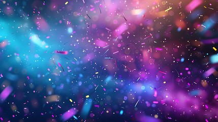 Colorful confetti and glitter in vibrant hues create festive background for celebrations and special occasions