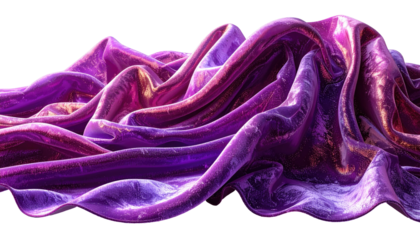 Draped purple fabric, vibrant folds
