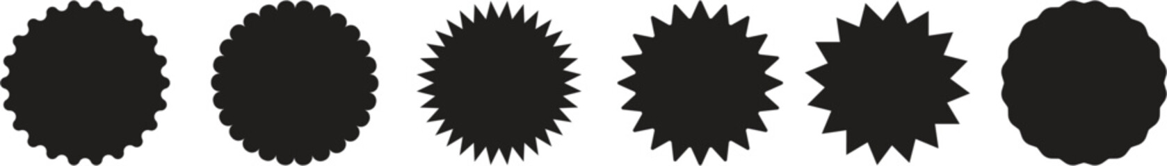 Set of sale sticker, price tag, starburst, quality mark. Sunburst badges. Design elements for sale sticker, price tag, quality mark, shopping labels. Special offer. Price stickers in star shapes