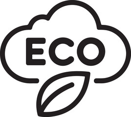 Cloud with eco text and leaf symbol representing environmentalism