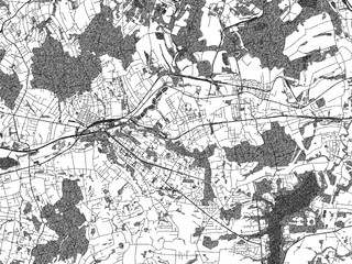 Fototapeta premium Monochrome sketch map of Havirov, Czechia, ideal for posters, prints, and travel design.