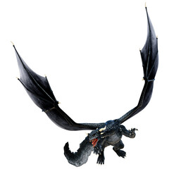 3D Rendering Fairy Tale Dragon on White