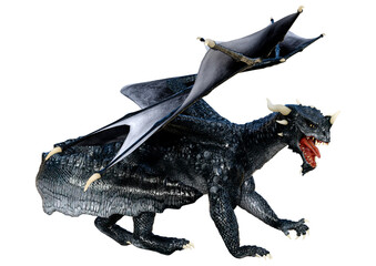 3D Rendering Fairy Tale Dragon on White