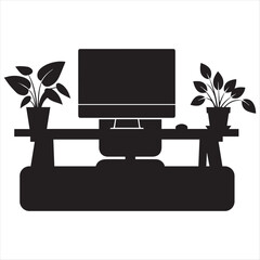 Fototapeta premium computer monitor with flowers
