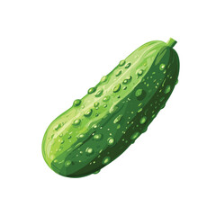 Fresh cucumber with water droplets