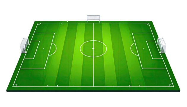 Soccer field graphic.  A rendered view