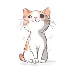 Cute cartoon cat illustration