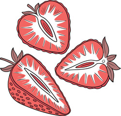 Vector illustration of red lips with a kiss of love and beauty