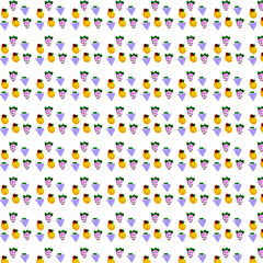 Fruits motif hand drawn illustration pattern