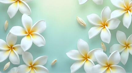 frangipani plumeria flowers background
