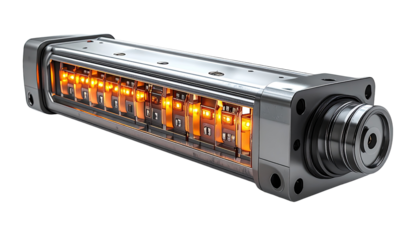 Metallic Industrial Component with Luminous Elements