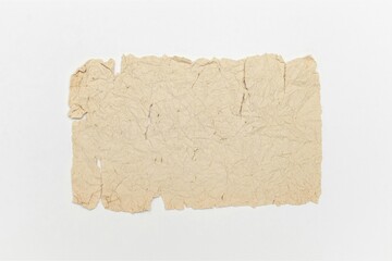 Old Paper Texture Background, torn crumpled parchment isolated on white for vintage design.

