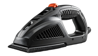 Handheld black sander with brush