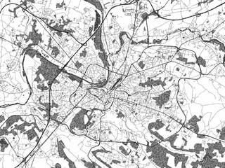 Artistic monochrome city map of Angouleme, France, created in a hand-drawn style.