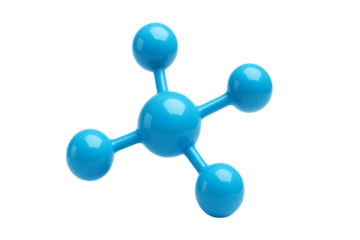 Tetrahedral molecule structure isolated on transparent background