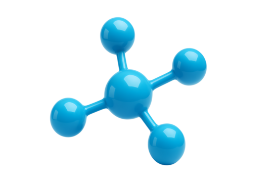 Tetrahedral molecule structure isolated on transparent background - Powered by Adobe