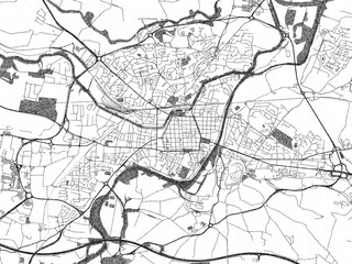 Obraz premium Monochrome sketch map of Carcassonne, France, ideal for posters, prints, and travel design.