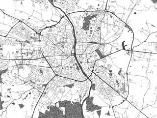 Obraz premium Sketch-style black and white map of Laval, France, perfect for illustration and wall art.