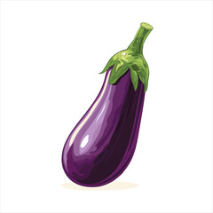 vector Fresh, vibrant purple eggplant