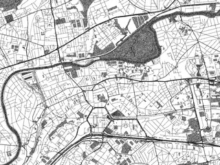 Sketch-style black and white map of Noisy-le-Grand, France, perfect for illustration and wall art.