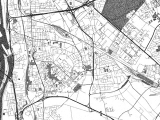 Obraz premium Monochrome sketch map of Venissieux, France, ideal for posters, prints, and travel design.