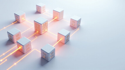 Naklejka premium Dynamic Data Flow in Cloud Architecture