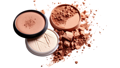 Makeup powder in a studio shot