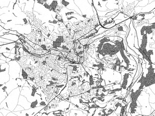 Minimal poster-style map of Bath, United Kingdom, hand-drawn in monochrome.