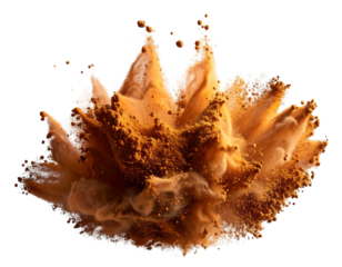 Scattered Cinnamon Sticks with Broken Pieces, Top-Down View, isolated