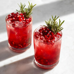 Special Blackberry Cocktail with Red Ice