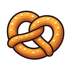 classic salted pretzel snack food illustration icon
