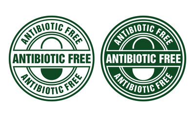 Fototapeta premium Antibiotic free logo badge vector template. Suitable for product packaging, websites, food and beverage companies