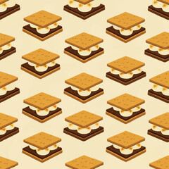 sweet smores pattern seamless graphic background
