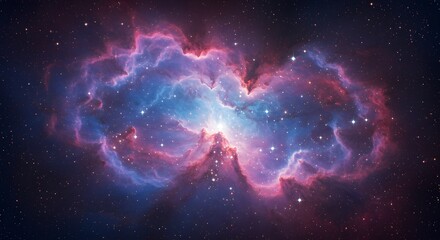 Cosmic Nebula Design A Vibrant Celestial Cloud in Deep Space with Glowing Stars