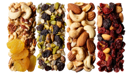 Nutritious mix of nuts and dried fruits for a healthy snack or trail mix