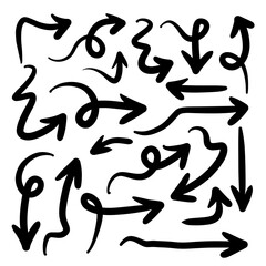 Hand drawn Arrows icons Set. arrow icon with various directions.