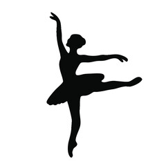 graceful ballerina silhouette dance art illustration