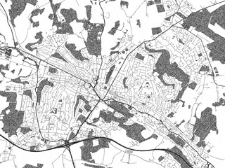 Obraz premium Minimalist monochrome city map of High Wycombe, United Kingdom, illustrated with urban detail.