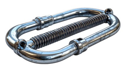 Oval metal mechanism with coiled spring