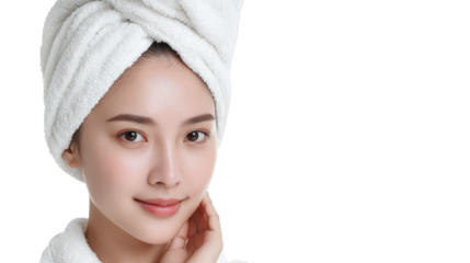 Woman relaxing with towel on head, a serene spa and wellness experience peaceful