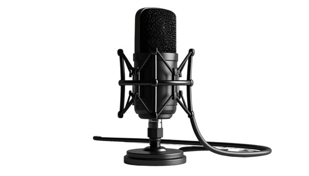 Close-up of a black microphone (1)