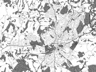 Minimal poster-style map of Royal Tunbridge Wells, United Kingdom, hand-drawn in monochrome.