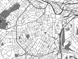 Fototapeta premium Monochrome hand-drawn map of Sheffield Center, United Kingdom, ideal for decorative and editorial use.