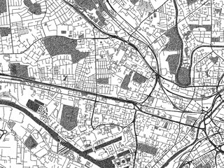 Black and white map poster of Salford, United Kingdom, illustrated in hand-drawn style.