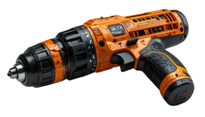 Orange power drill with textured design