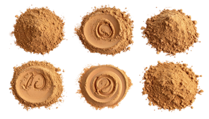 Powdered substance with indented circles