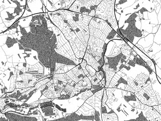 Naklejka premium Urban black and white map of Watford, United Kingdom, designed in a sketch style for prints.
