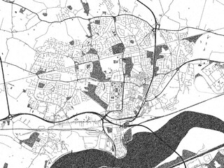 Fototapeta premium Monochrome sketch map of Widnes, United Kingdom, ideal for posters, prints, and travel design.