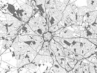 Posterready Monochrome City Map Wolverhampton