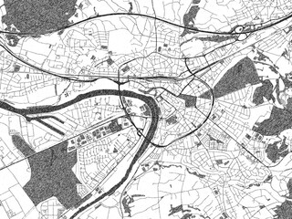 Fototapeta premium Sketch-style black and white map of Aschaffenburg, Germany, perfect for illustration and wall art.